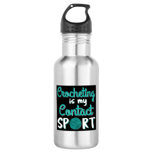 Botella De Agua Crocheting es mi deporte de contacto