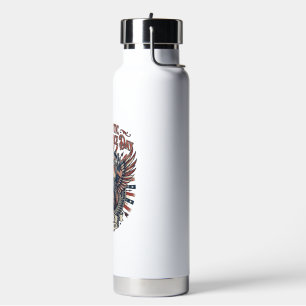 Botella De Agua Cromado Patriótico Segador Patriota Oscuro Esquele