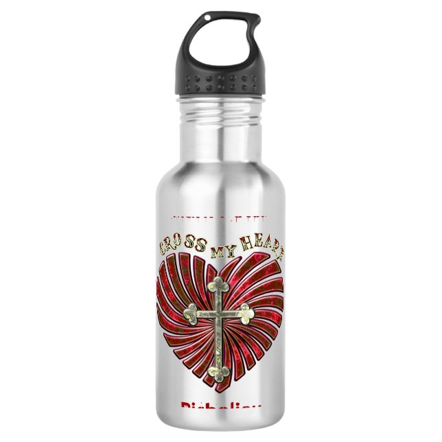 Botella De Agua Cross-My-Heart (Personalizado) (Anverso)
