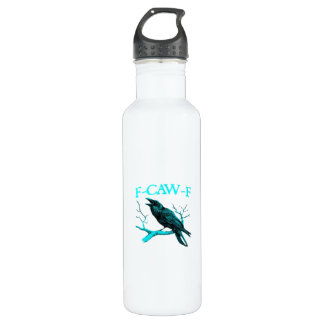 Botella De Agua Crow F-Caw-F Funny Bird Retro