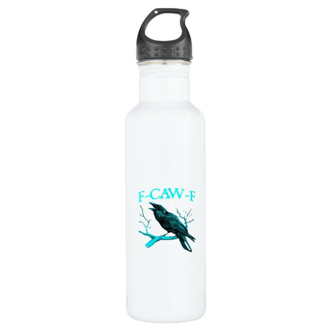 Botella De Agua Crow F-Caw-F Funny Bird Retro (Anverso)