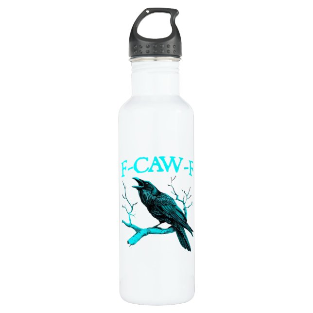 Botella De Agua Crow F-Caw-F Funny Bird Retro Design Creative Styl (Anverso)