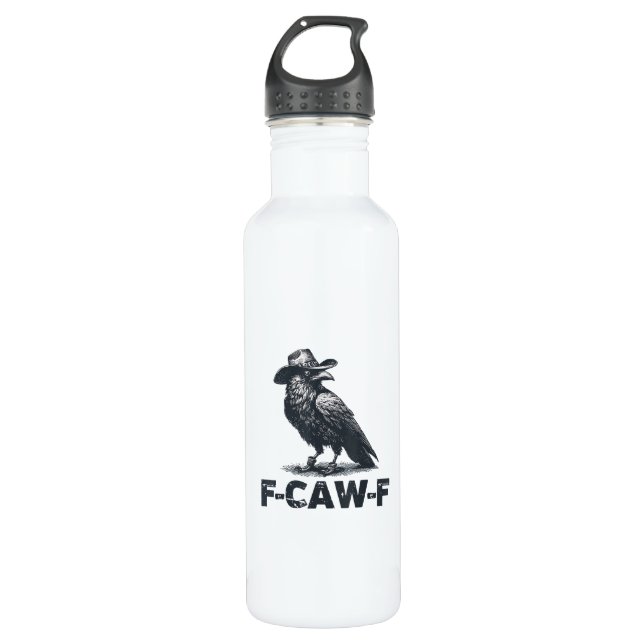Botella De Agua Crow F-Caw-F Retro Crow Lover (Anverso)