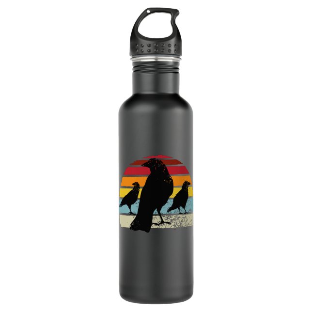 Botella De Agua Crows Retro Crow Raven (Anverso)