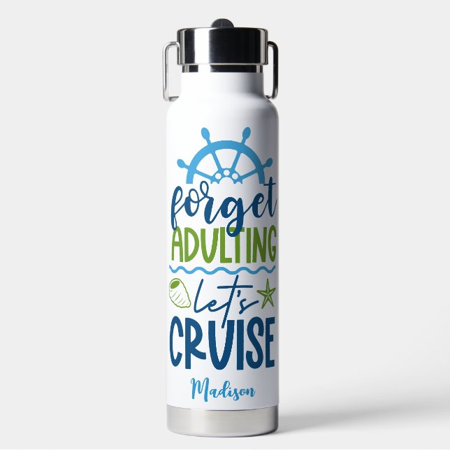 Botella De Agua Cruceros de nombres personalizados (Frente)