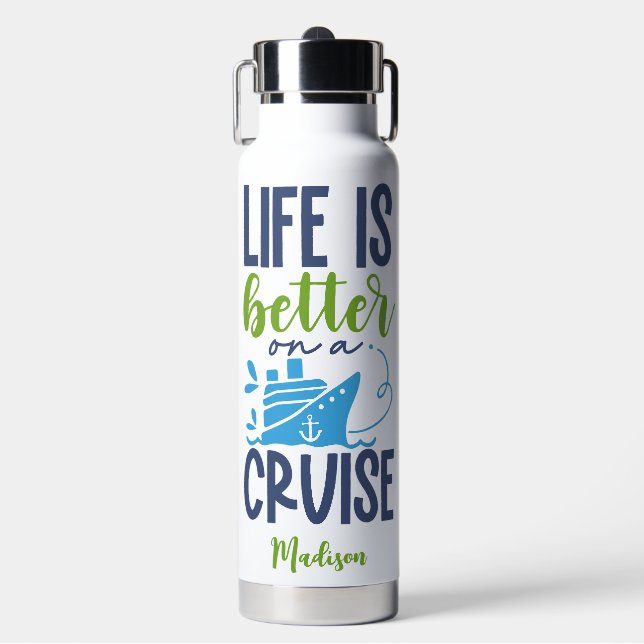 Botella De Agua Cruceros de nombres personalizados (Frente)