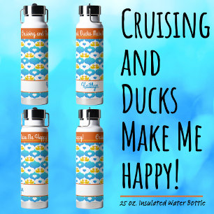 Botella De Agua Cruceros y patos me hacen feliz Personalizado de v