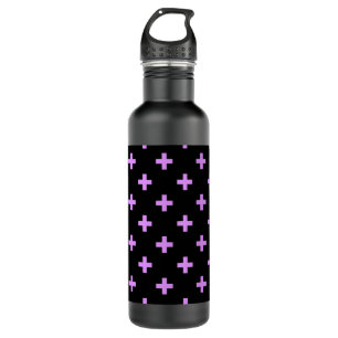 Botella De Agua Cruces de Lilac Polka sobre negro
