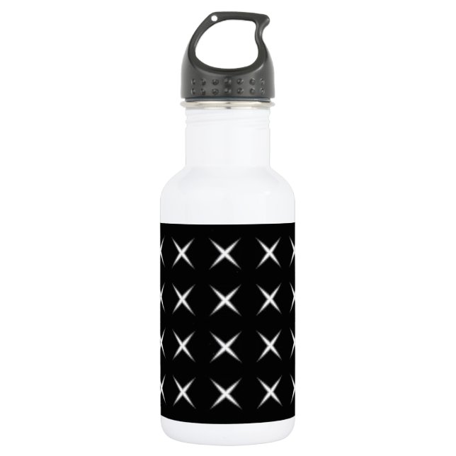 Botella De Agua Cruz Blanca Y Negra (Anverso)