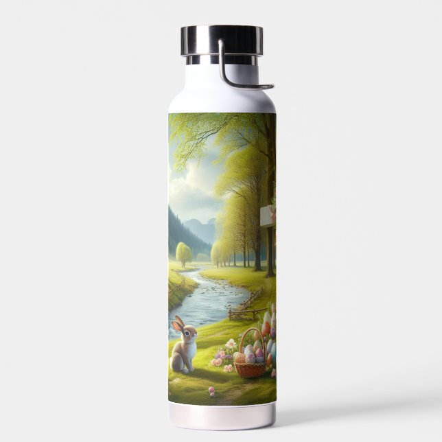 Botella De Agua Cruz de Pascua con conejo y huevos (Izquierdo)