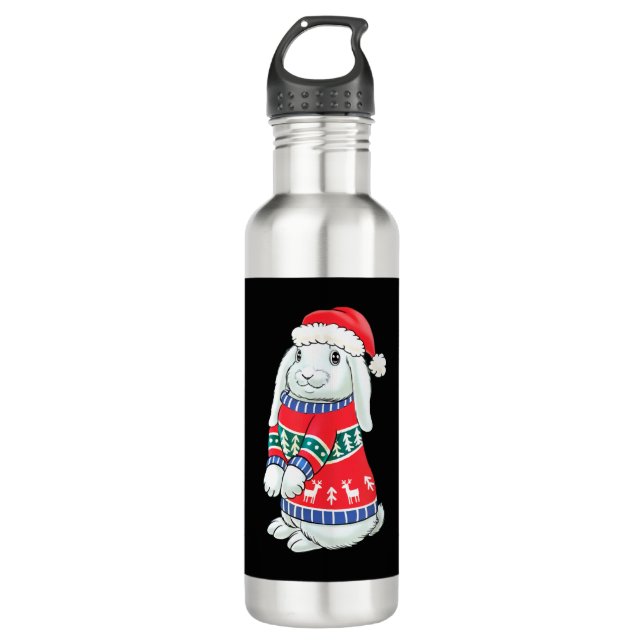 Botella De Agua Cstume de Navidades de conejito lindo (Anverso)