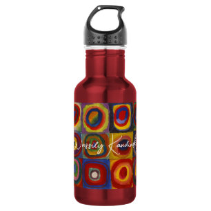 Botella De Agua Cuadrados de Kandinsky Círculos Concéntricos Arte