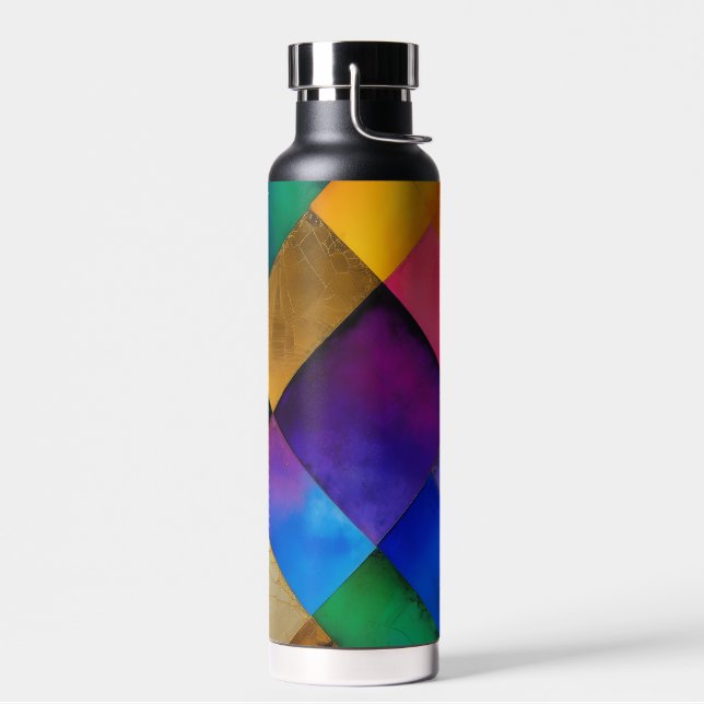 Botella De Agua Cuadrados geométricos (Izquierdo)