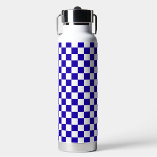 Botella De Agua Cuadros azules oscuros