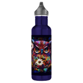 Botella De Agua Cuadros Impresionantes De Lechuza Floral