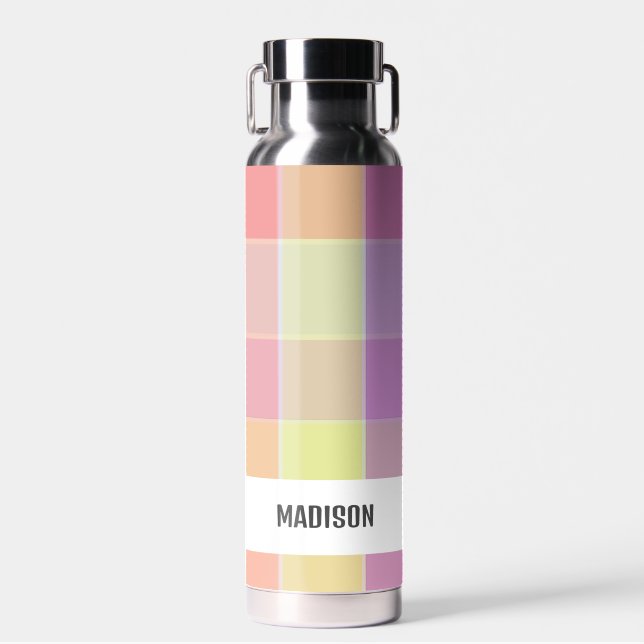Botella De Agua Cuadros Personalizados Modernos y de Moda (Delantero)