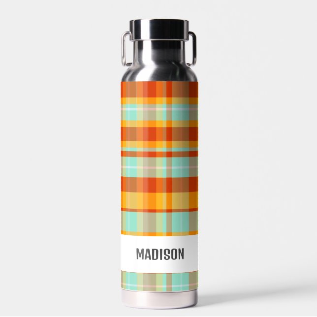 Botella De Agua Cuadros Personalizados Modernos y de Moda (Delantero)
