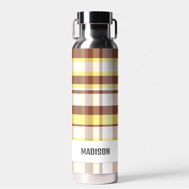 Botella De Agua Cuadros Personalizados Modernos y de Moda (Delantero)