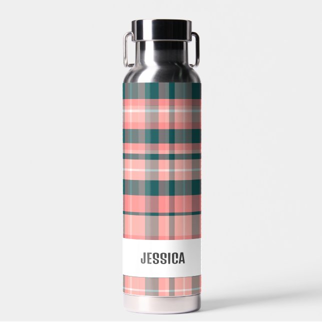 Botella De Agua Cuadros Personalizados Modernos y de Moda (Delantero)