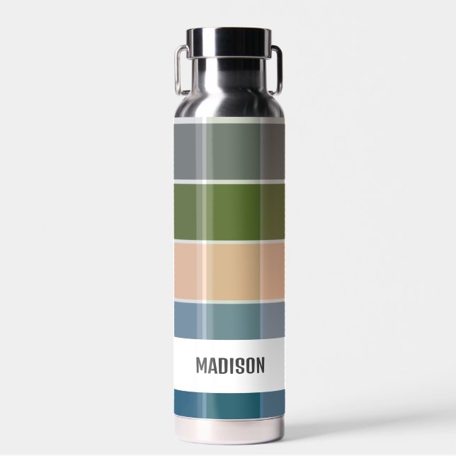 Botella De Agua Cuadros Personalizados Modernos y de Moda (Delantero)