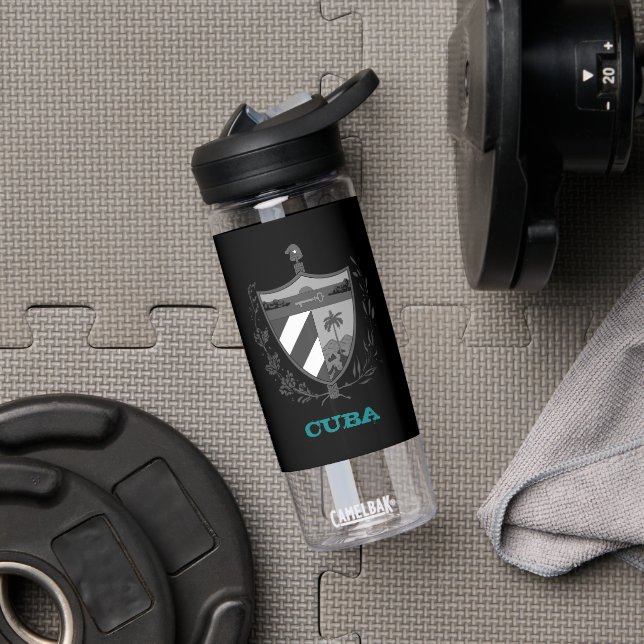 Botella De Agua Cuba Gimnasio y escudo de armas cubano / bandera (Gimnasio)