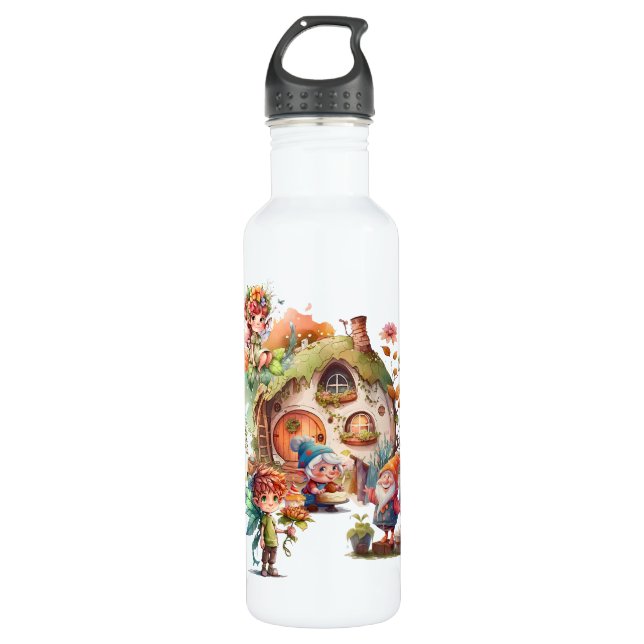 Botella De Agua Cubierta Y Gnome (Anverso)