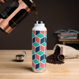 Botella De Agua Cubo de color geométrico moderno y elegante