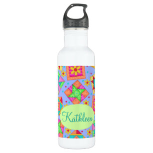 Botella De Agua Cuchillo Periwinkle Lavender Quilt Parchwork bloqu