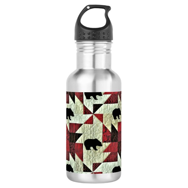 Botella De Agua Cuello de oso negro (Anverso)