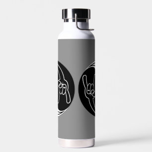 Botella De Agua Cuernos de diablo de Heavy Metal Yin Yang