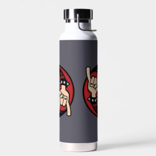 Botella De Agua Cuernos de diablo de Rock and Roll Yin Yang