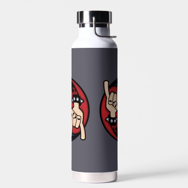 Botella De Agua Cuernos de diablo de Rock and Roll Yin Yang (Izquierdo)