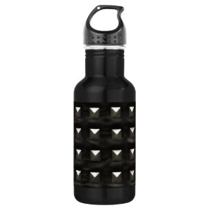 Botella De Agua Cuero negro tachonado