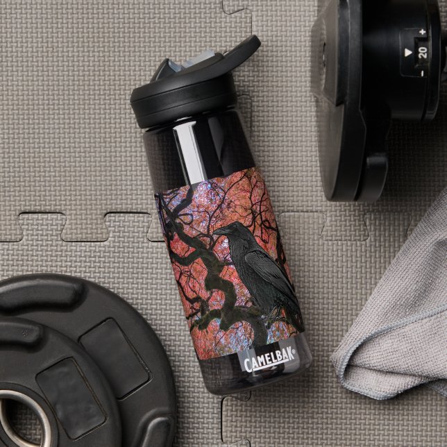 Botella De Agua Cuervo Negro y Arce Japonés Retorcido (Gimnasio (girado))