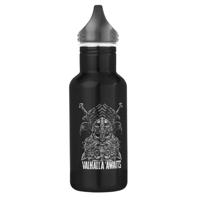 Botella De Agua Cuervos de Odín Mitología vikinga Valhalla espera (Izquierda)