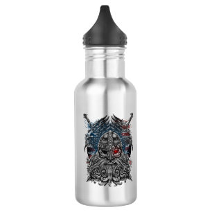Botella De Agua Cuervos y espadas de Odín Mitología vikinga bander