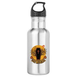 Botella De Agua Cuidado Camiseta Vintage Calabaza Ataúd Halloween
