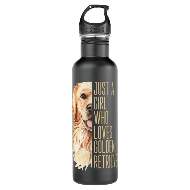 Botella De Agua Cuidado Golden Retriever - Sólo un chica que ama e (Anverso)