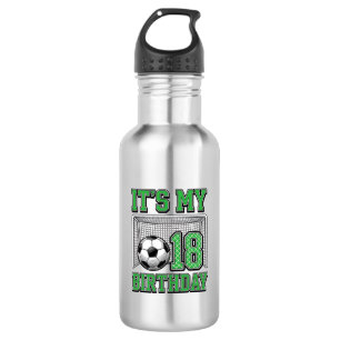 Botella De Agua Cumpleaños 18 Fútbol Vintage