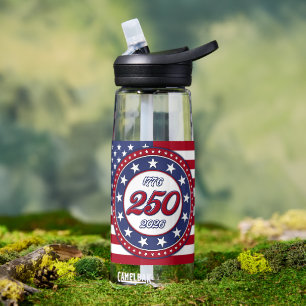 Botella De Agua Cumpleaños 250 de América con bandera de EE. UU.