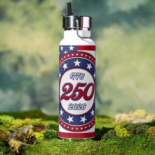 Botella De Agua Cumpleaños 250 de América con bandera de EE. UU.