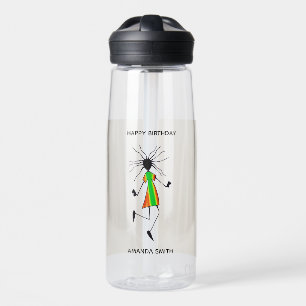 Botella De Agua Cumpleaños, bailarina abstracta de arte africano m