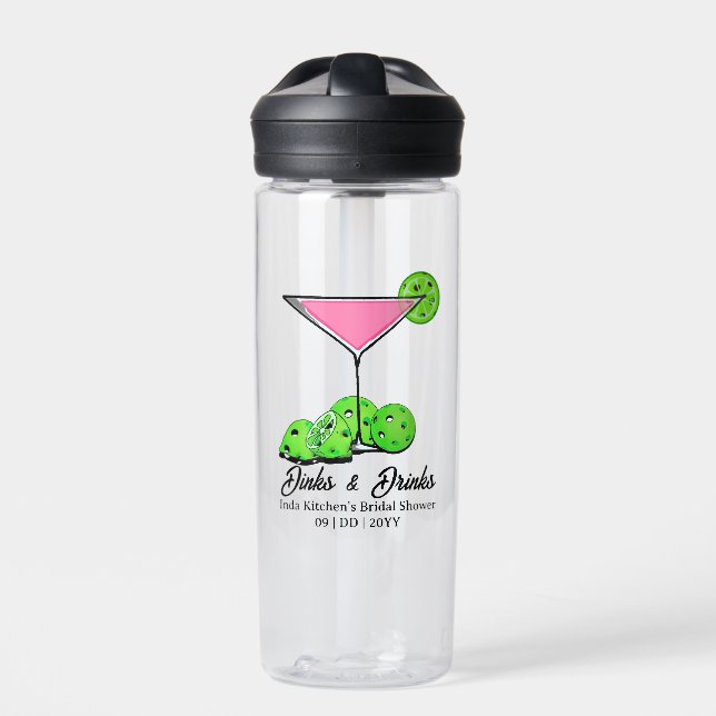 Botella De Agua Cumpleaños de Despedida de Soltera de Pickleball C (Delante)