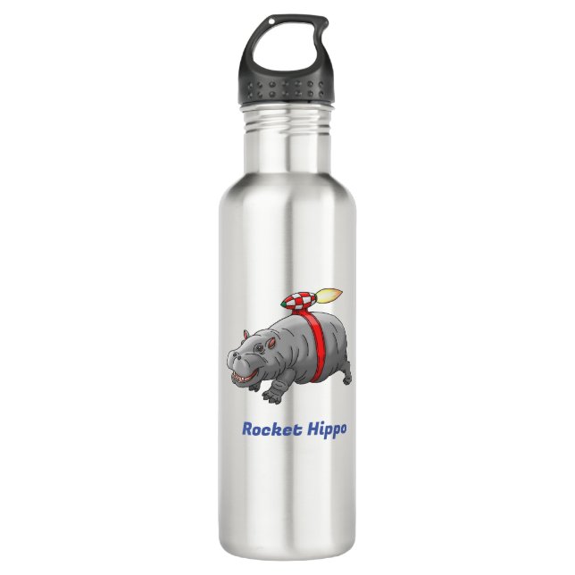 Botella De Agua Cumpleaños de Rocket Hippo (Anverso)