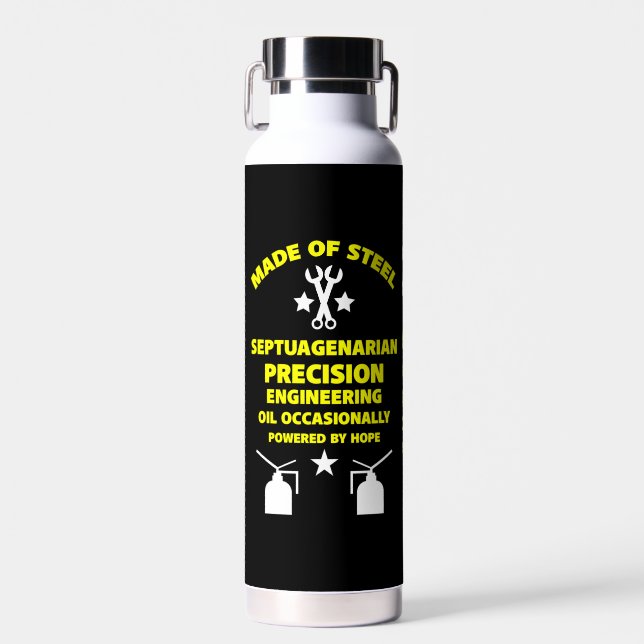 Botella De Agua Cumpleaños Septuagenario (Delantero)