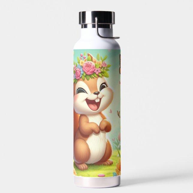 Botella De Agua Cura, ardilla de primavera feliz (Izquierdo)