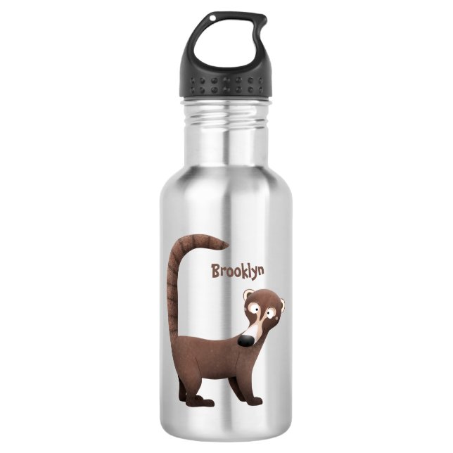 Botella De Agua Curioso ilustracion personalizado de coatimundi (Anverso)