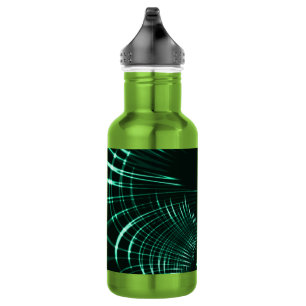 Botella De Agua Curvas punteadas en combinación de verde selva y n