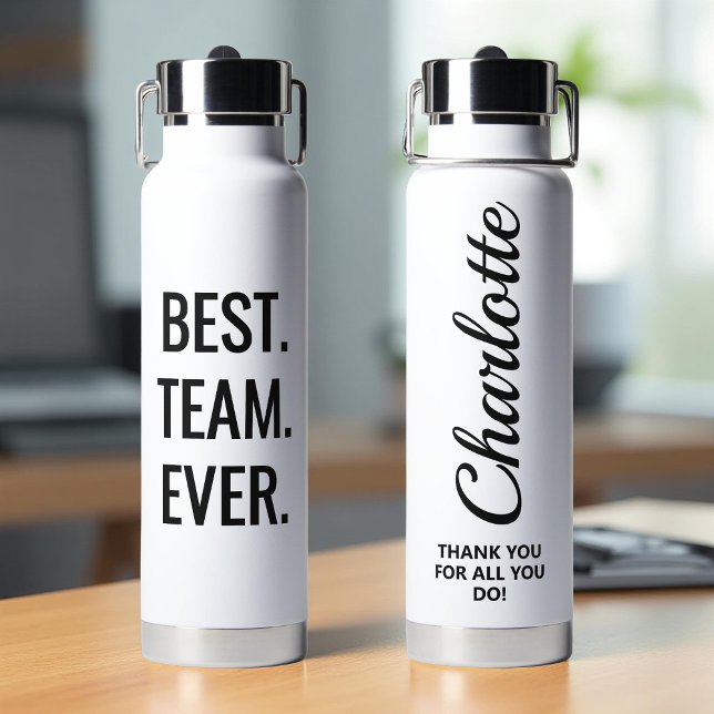 Botella De Agua Custom Best Team Ever Personalized Appreciation (Subido por el creador)