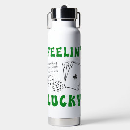 Botella De Agua Custom Feelin' Lucky Positive Affirmation & Aces